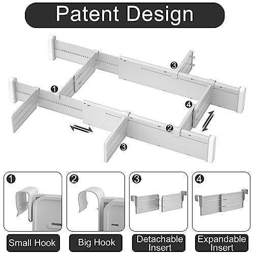 Gray Adjustable Drawer Dividers with Inserts X564809