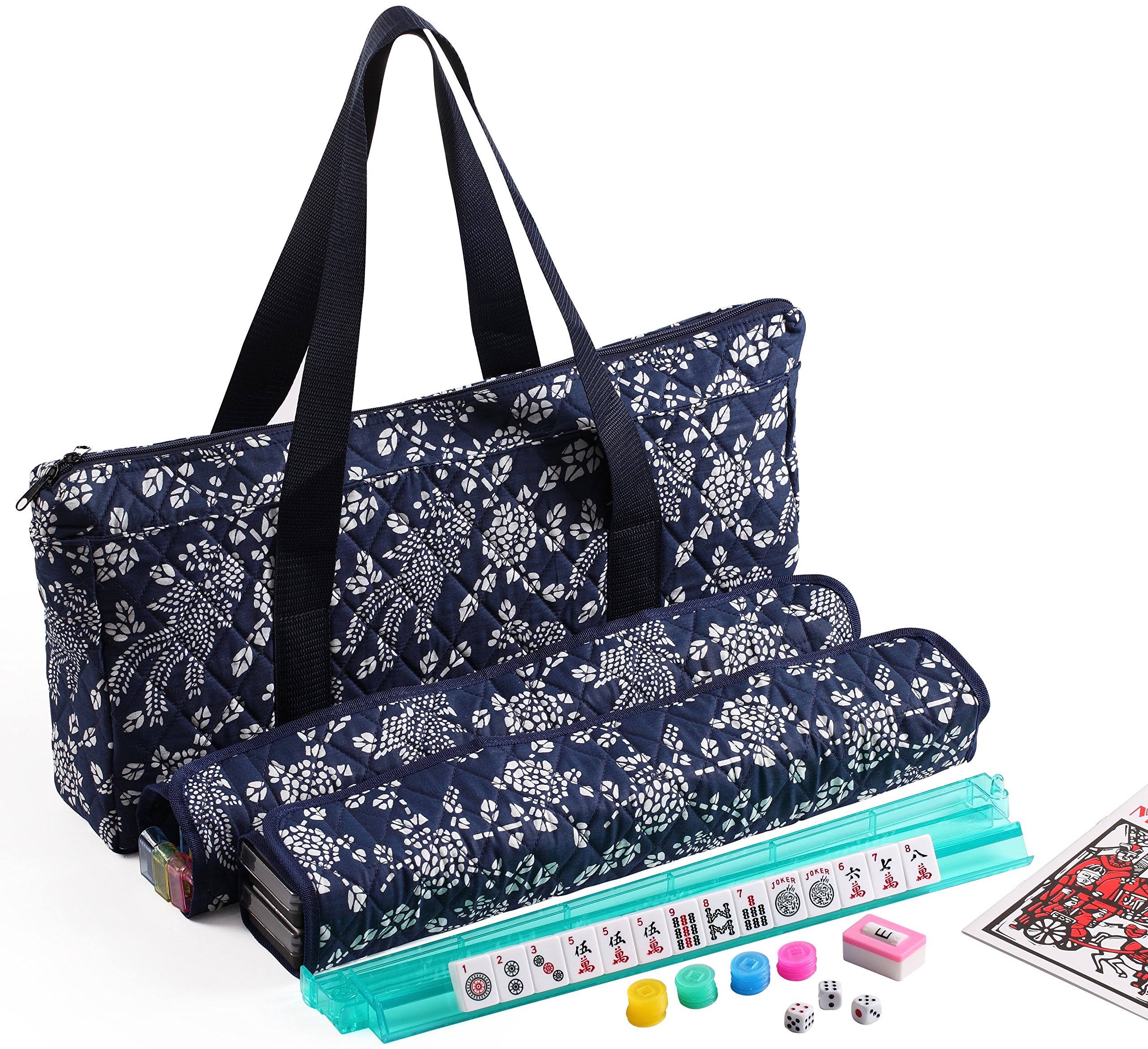 Blue Phoenix 166 Tiles American Mahjong Set with Soft Bag O188