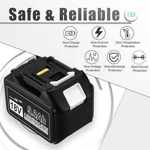 2 Packs 6000mAh 18V Battery with LED Indicator A4625