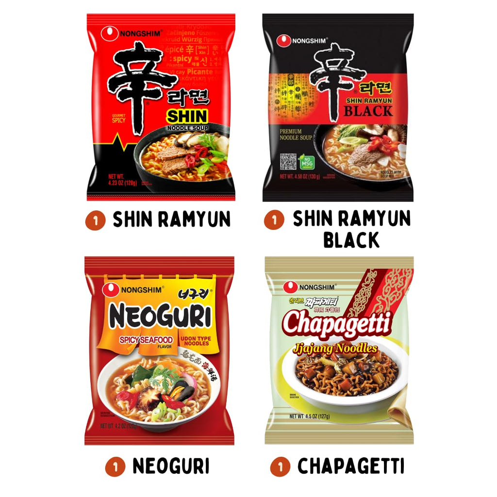 4.5 Ounce Pack of 4 Korean Ramen Variety Pack H562