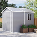 6 x 8 FT Grey Plastic Outdoor Storage Shed with Floor W8987