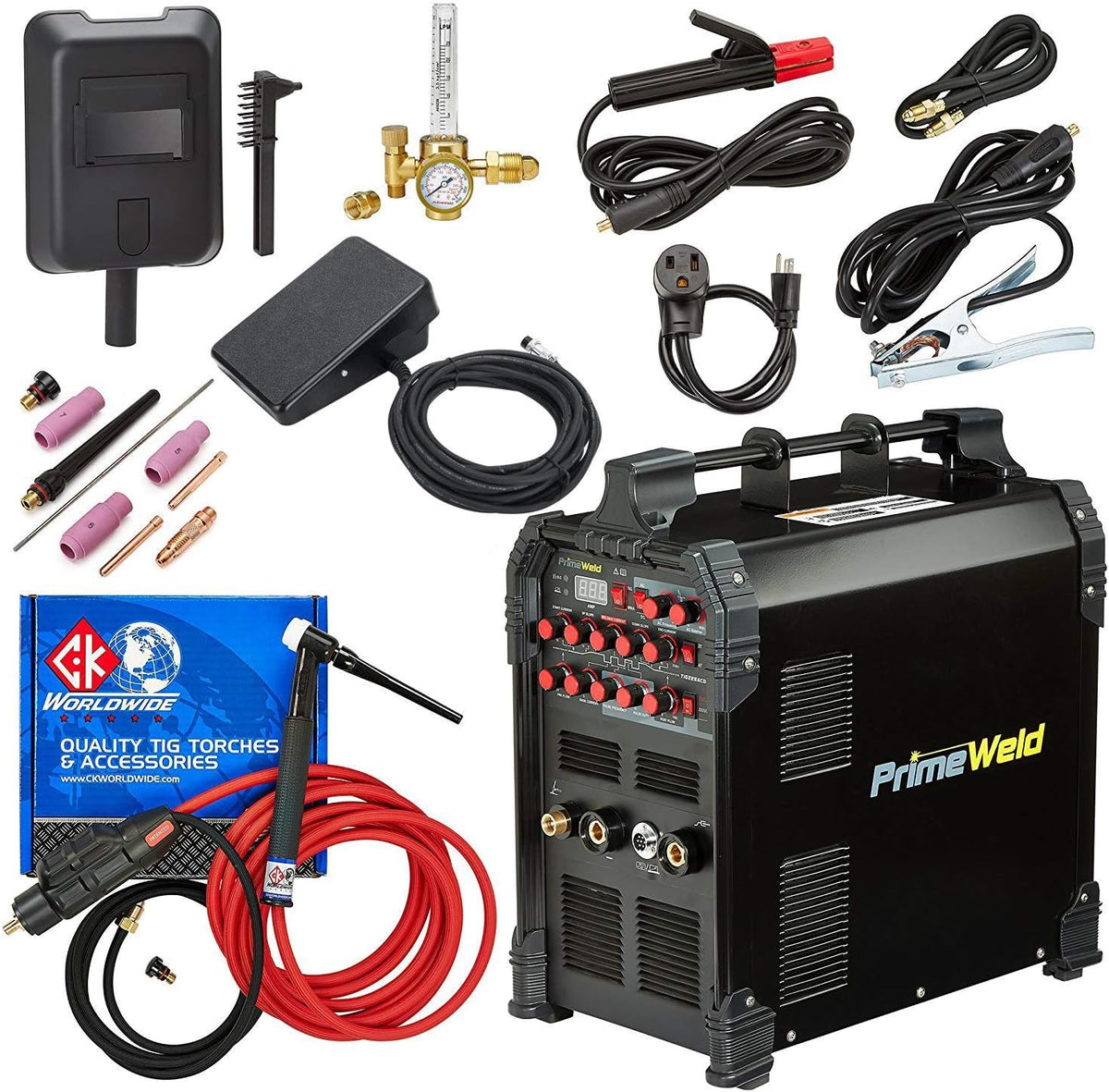 225 Amp AC DC Tig/Stick Welder with Pulse Torch and Cable Q885