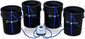 4 Pack 5 Gallon Hydroponic Bubbler Bucket Kit E24353