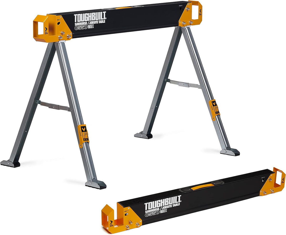 Folding Sawhorse/Jobsite Table, 100% High Grade Steel, 41.5-Inch S833
