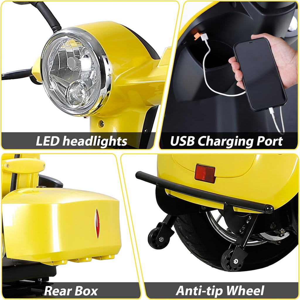 Yellow 4 Wheel Mobility Scooter 500lbs Capacity F9890