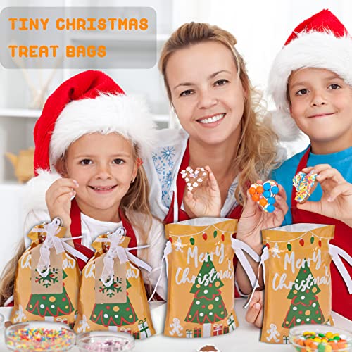 22pcs Drawstrings Christmas Gift Bags Assorted Sizes Reusable Plastic X778