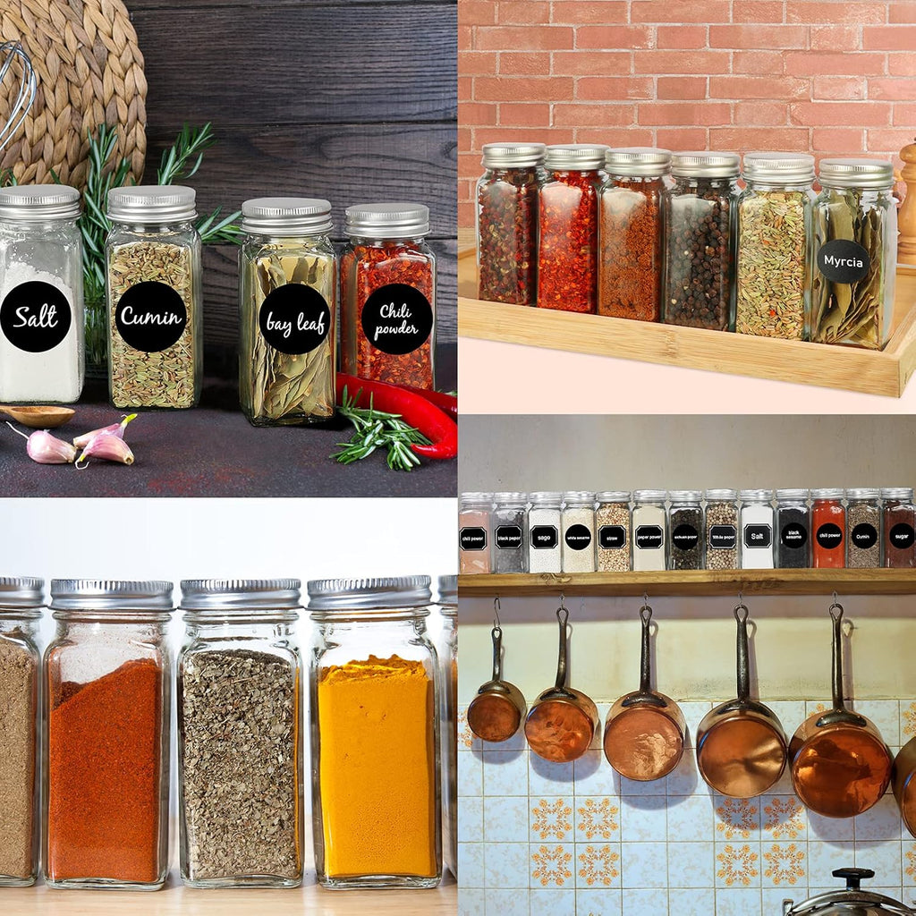 48 Pack 4oz Glass Spice Jars with Silver Metal Caps R64858