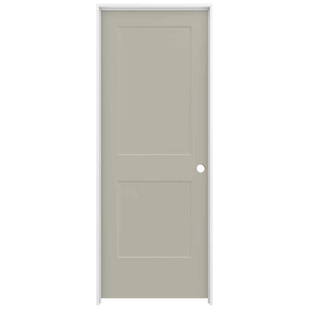 30 in. x 80 in. Desert Sand Left-Hand Smooth Solid Core Molded Composite MDF Single Prehung Interior Door Y547632