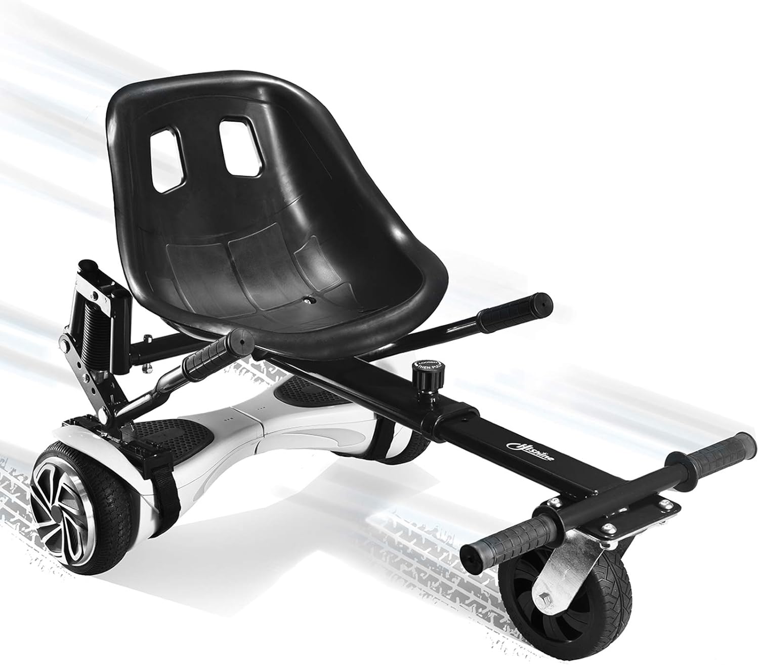 Black Hoverboard Seat Attachment with Off-Road Tire I750