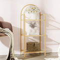 6 Tier Black Tempered Glass Steel Frame Bookcase G6283