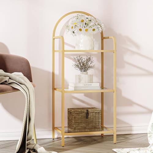 6 Tier Black Tempered Glass Steel Frame Bookcase G6283