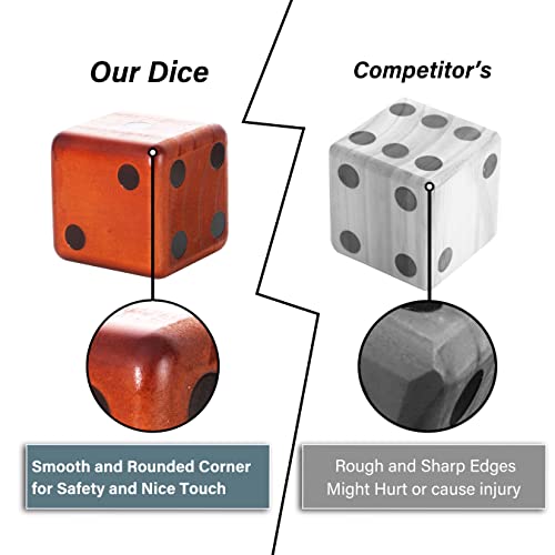 Giant Wooden Yard Dice, Set of 6 P2013