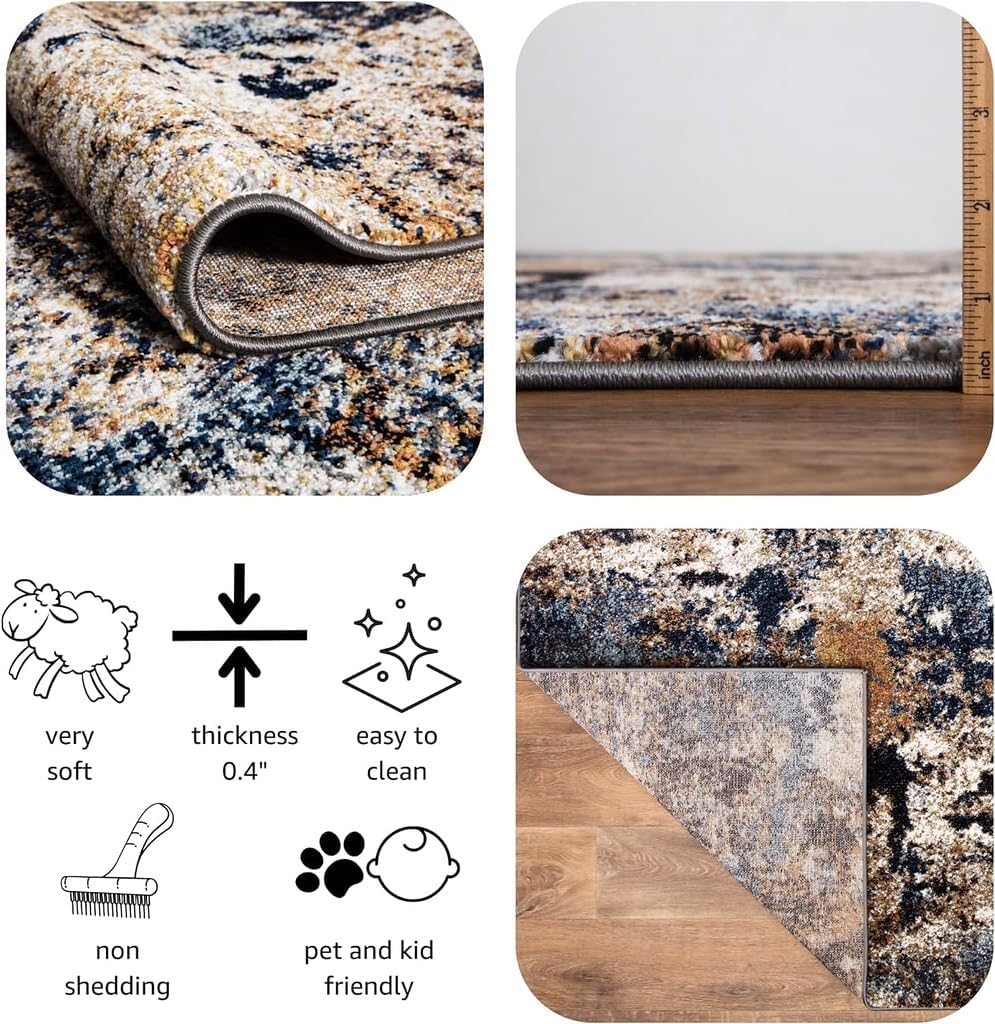 6x9 Non-Shedding Abstract Area Rug F869