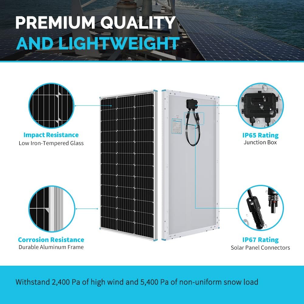 400 Watts 12 Volts Monocrystalline Solar Kit with Charge Controller L72822