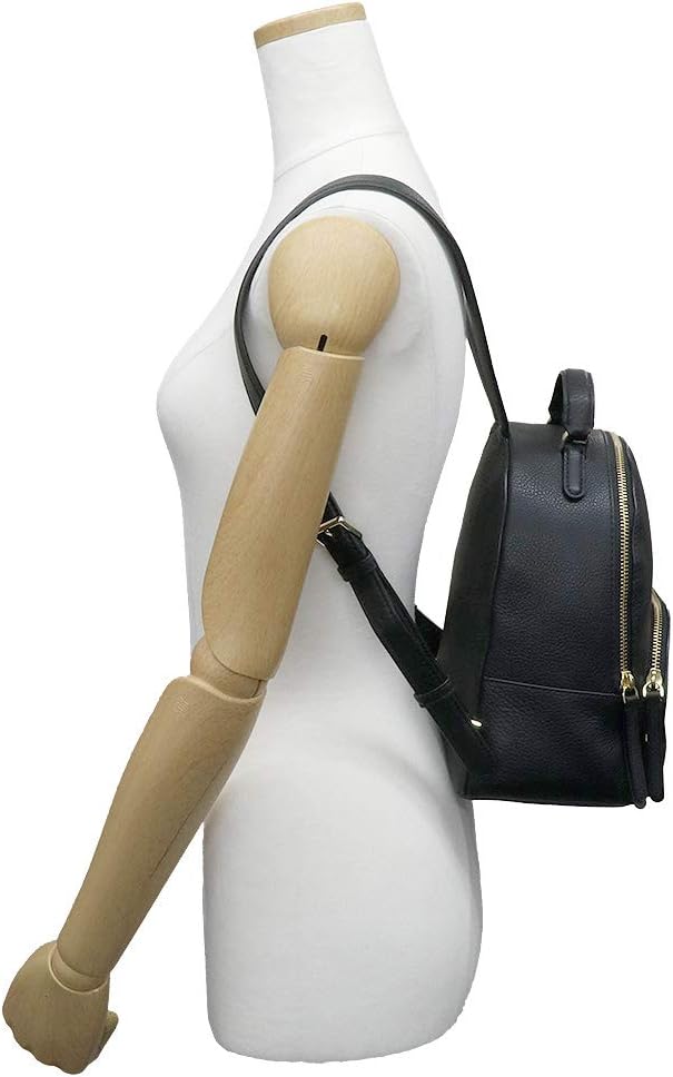 Black Medium Leather Backpack T122
