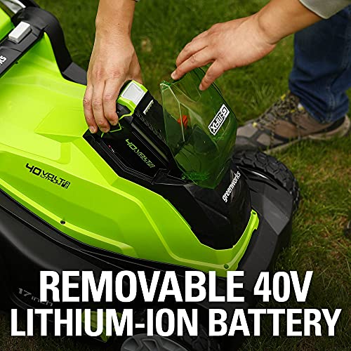 40V 17" Cordless Push Lawn Mower with 4.0Ah Battery and Charger L916