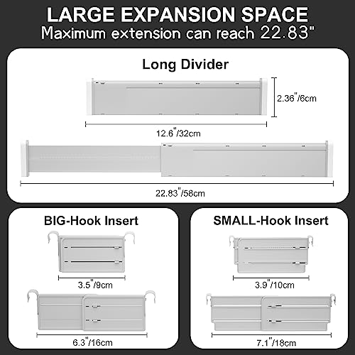 Gray Adjustable Drawer Dividers with Inserts X564809