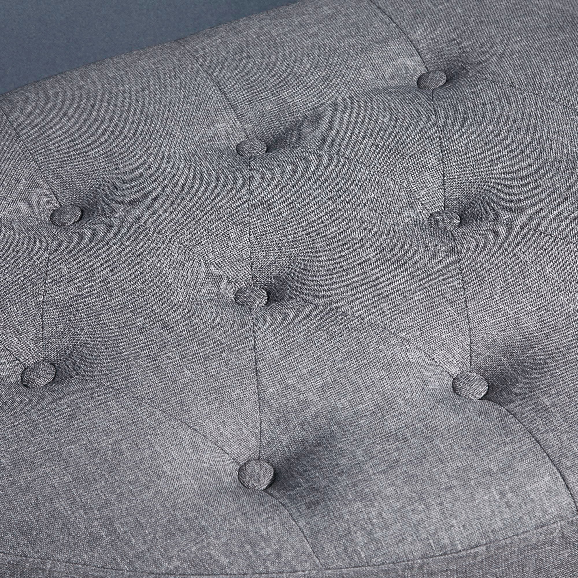 Gray Half Moon Storage Ottoman with Lift Lid J863