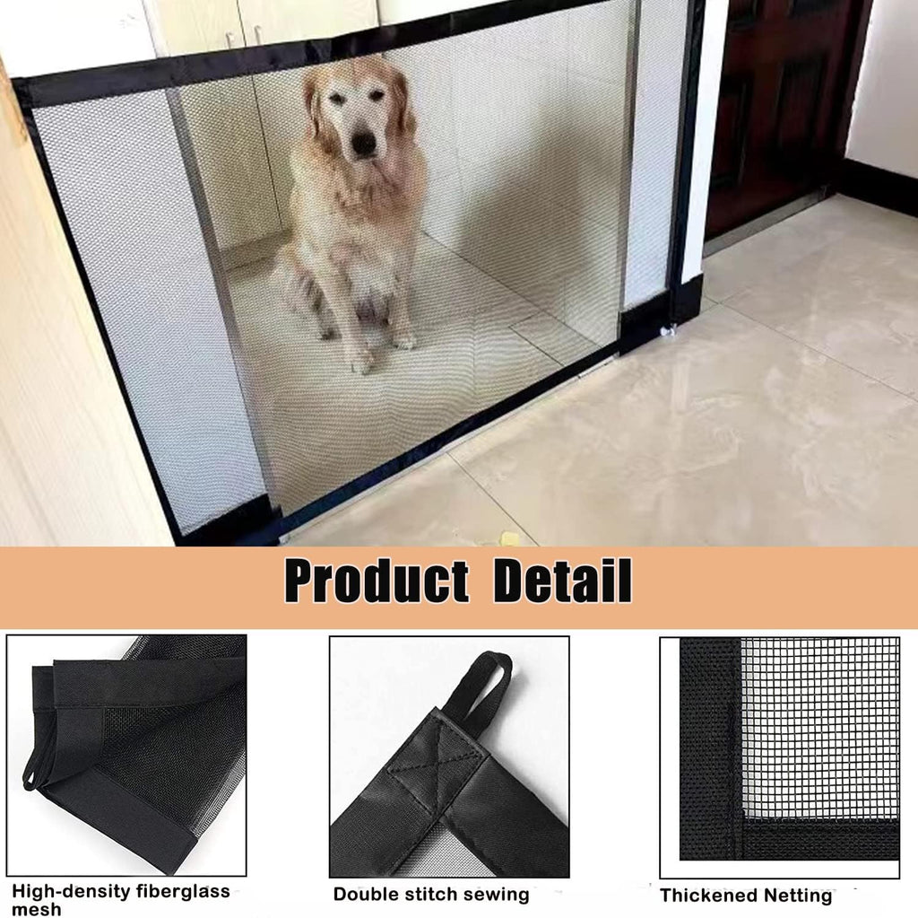 Portable Mesh Pet Gate, 43.5" W x 31" H, 6 Hooks Z480890