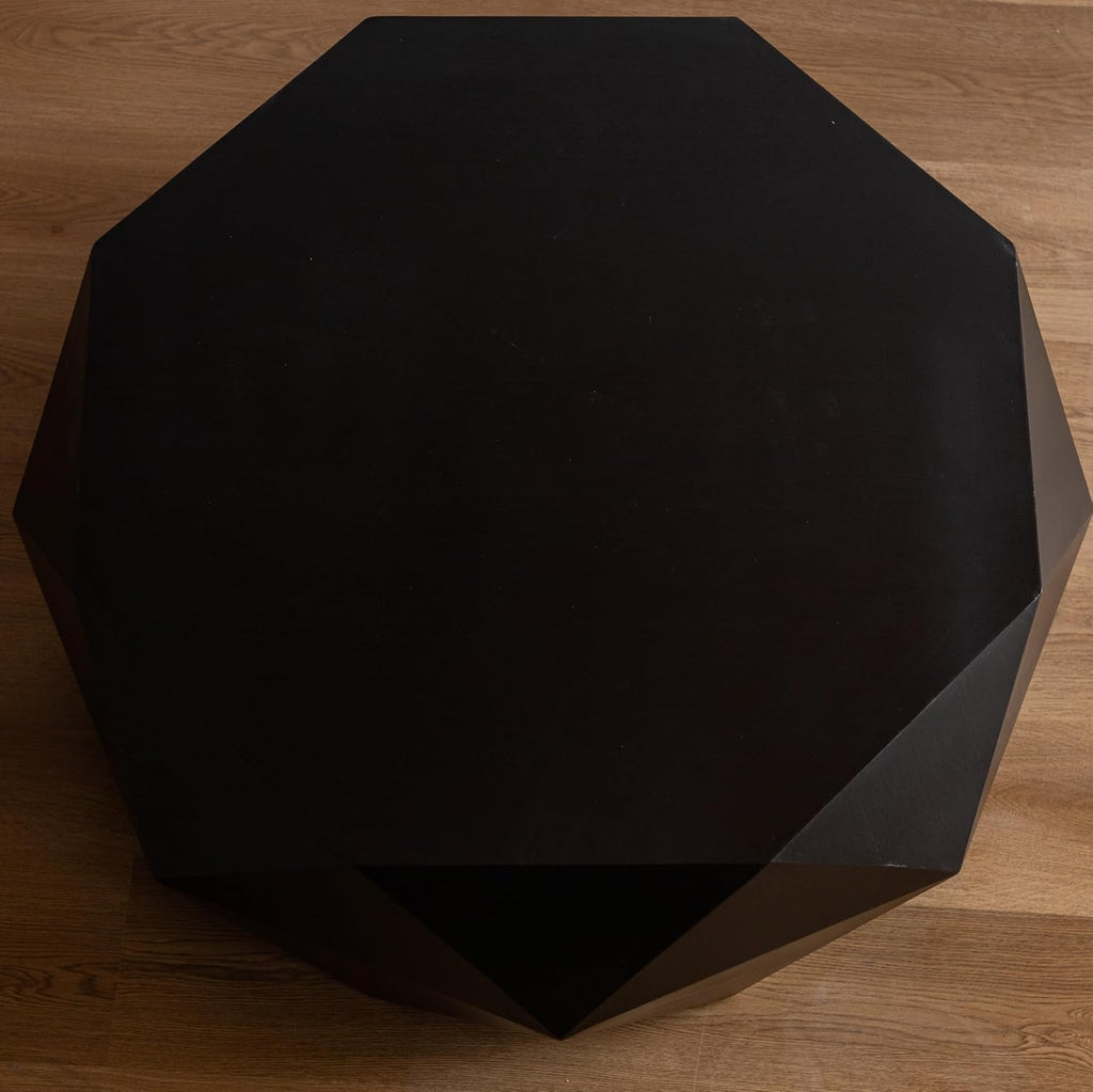 Black Round Wood Coffee Table C650