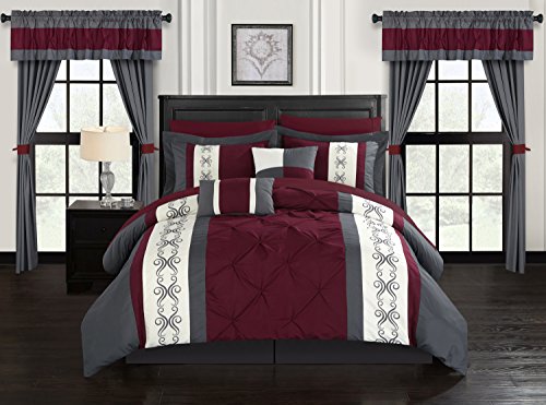 Red Queen Size 20 Piece Microfiber Comforter Set Z87948