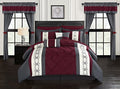Red Queen Size 20 Piece Microfiber Comforter Set Z87948
