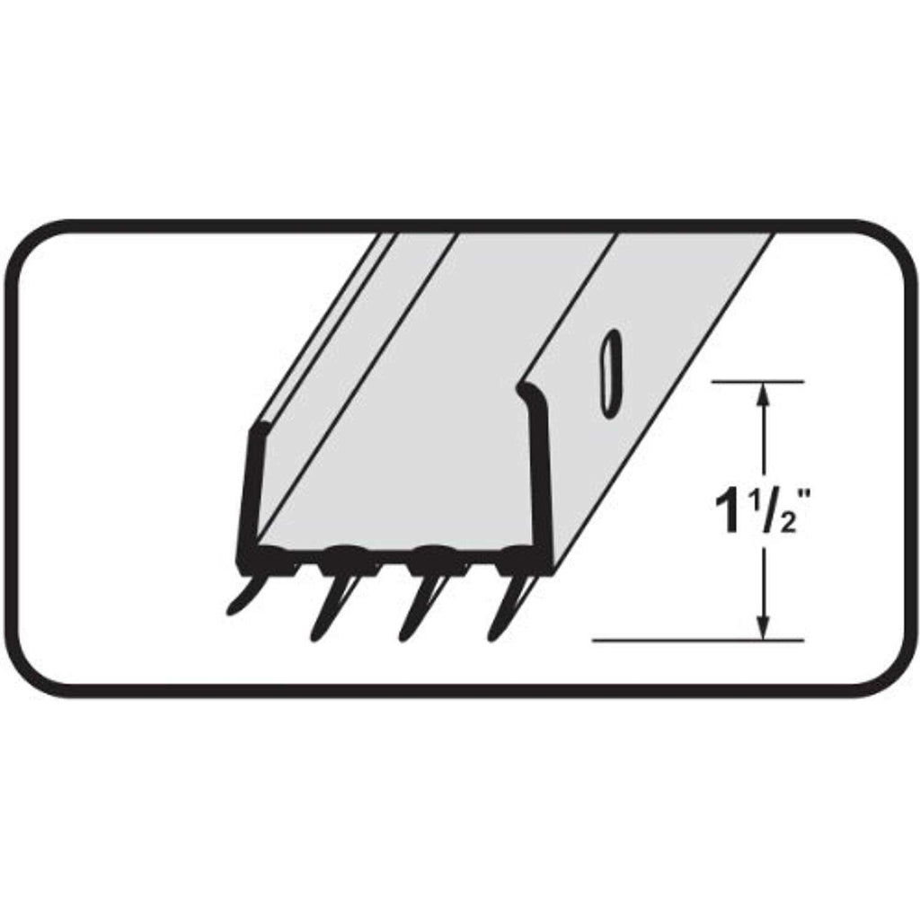 White U-Shaped Door Bottom With Vinyl Fins A7062