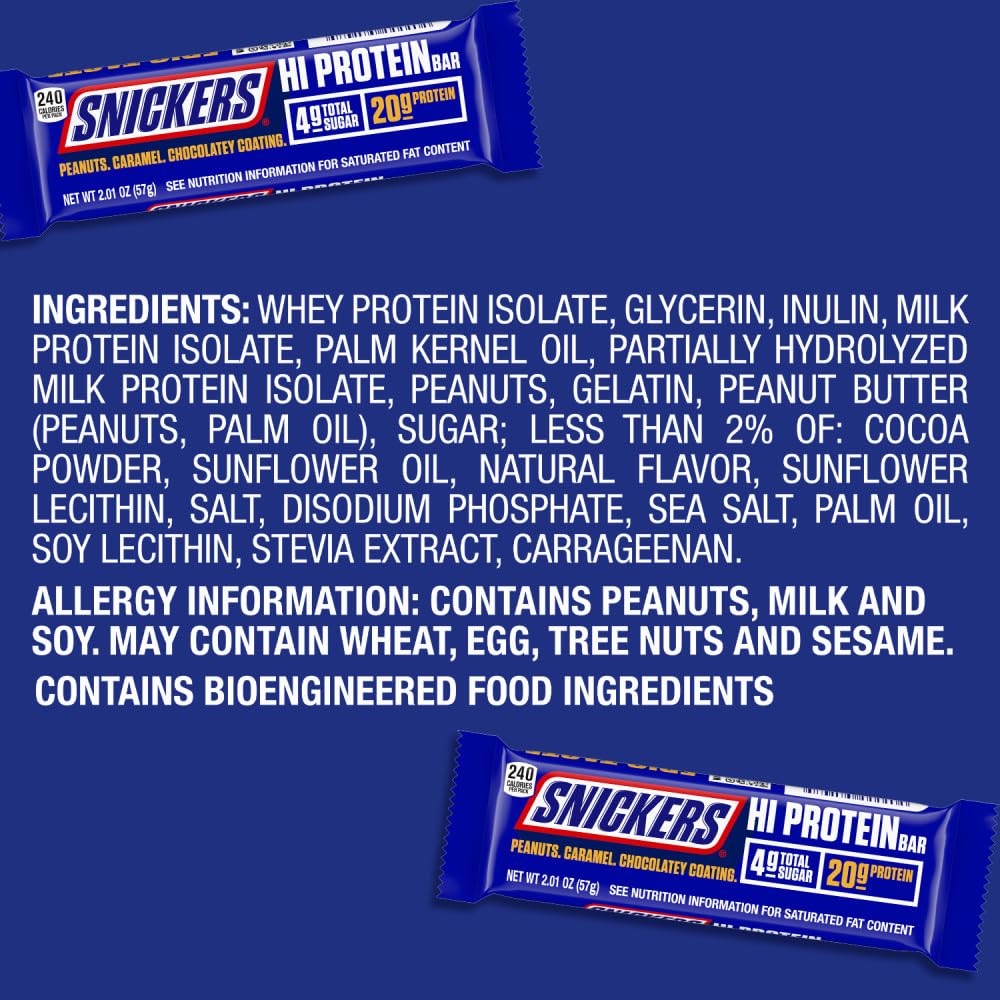 Peanut & Caramel Hi Protein Bar, 8.04 oz, 4 ct Box Q7205
