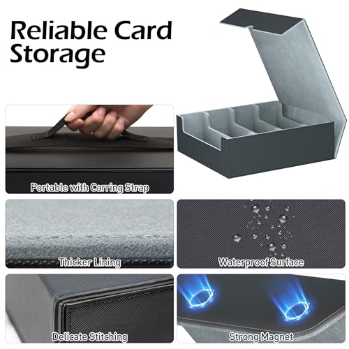 4-Row Trading Card Storage Box with 50 Sleeves & 24 Dividers R717