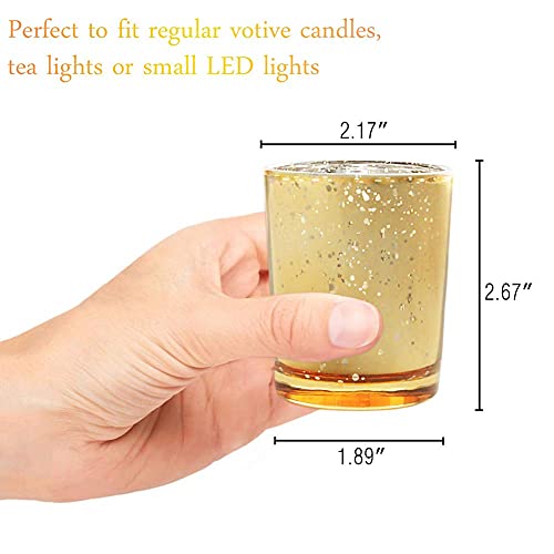 72pcs Mercury Glass Gold Votive Candle Holders X4164