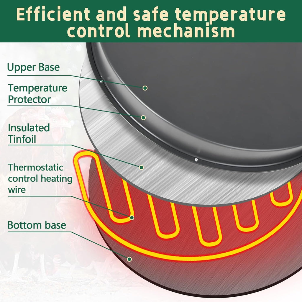 15IN 125W Heated Chicken Waterer Base with Thermostat O8546