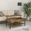 Brown Lift Top Coffee Table with Hidden Storage L40118