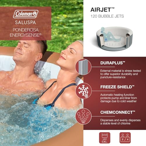 Black Round Inflatable Hot Tub with Insulated Cover J4747