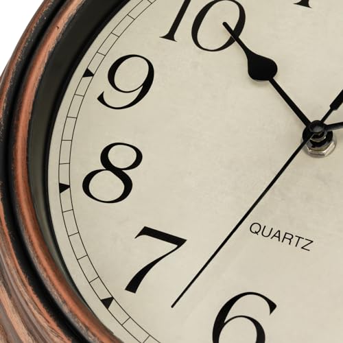 Retro Silent Non-Ticking Round Quartz Battery Operated Wall Clock 12 inch Bronze A525
