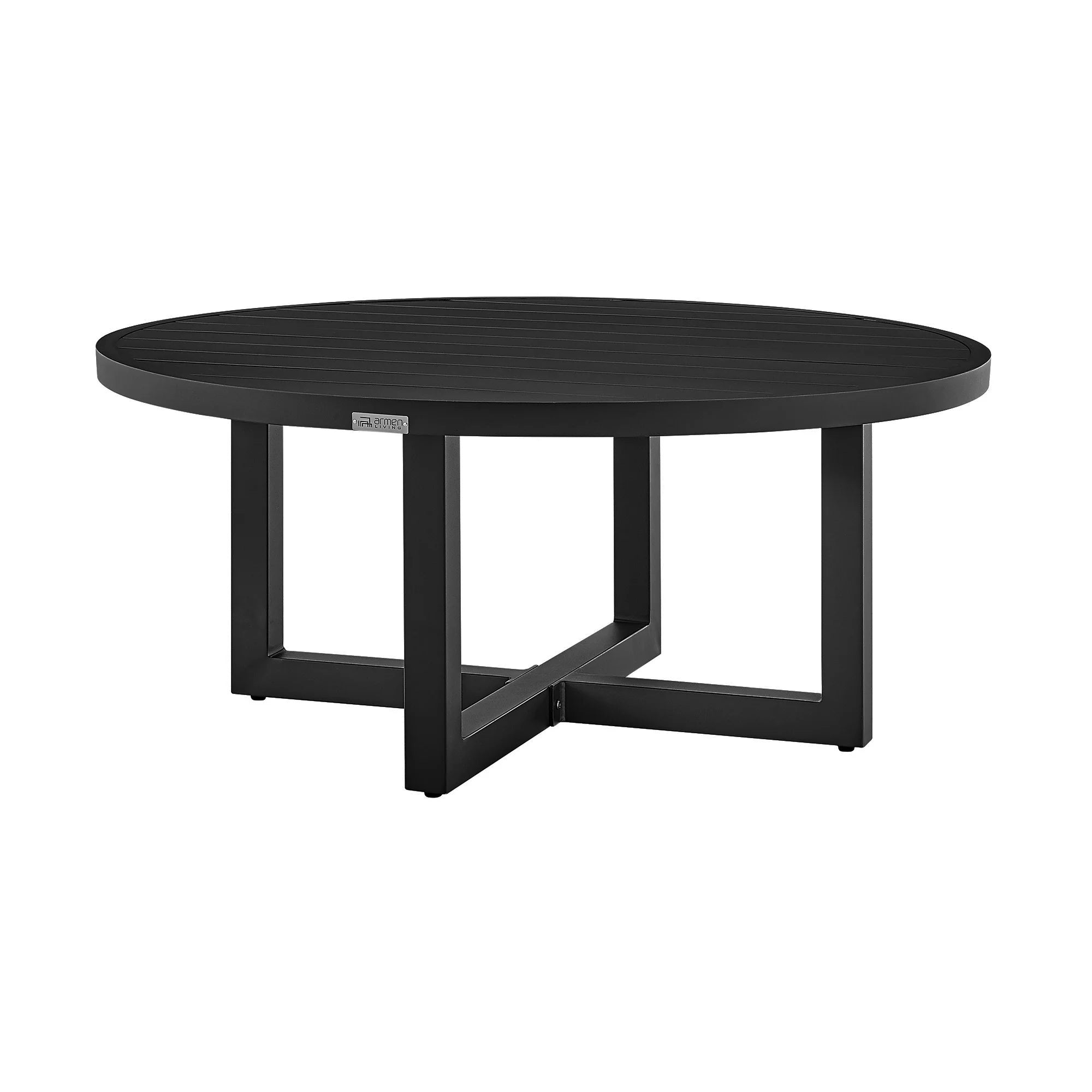 Black Aluminum Round Coffee Table U6060