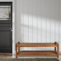 Teak Acacia Wood 3-Seat Outdoor Bench P76856