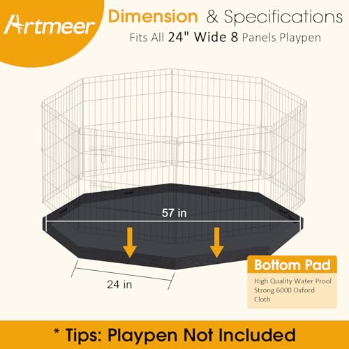 Black 8 Panel 24 Inch Pet Playpen F717