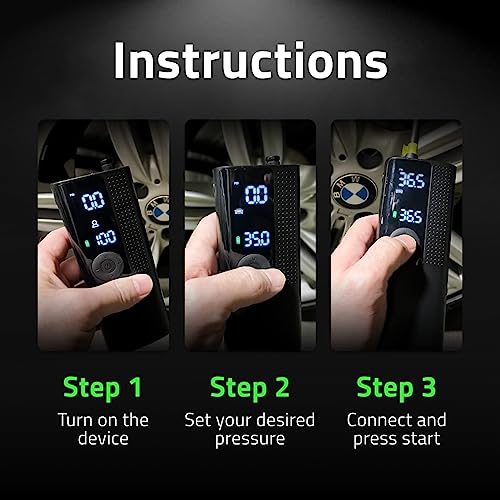 2pack Portable Tire Inflator Air Compressor with Tire Pressure Gauge (120 PSI) O17807
