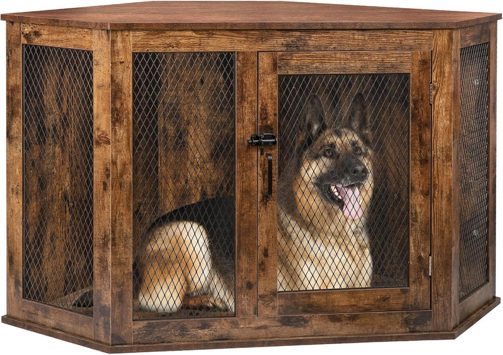 44/52inch Wooden Dog Kennel with Mesh Y701383