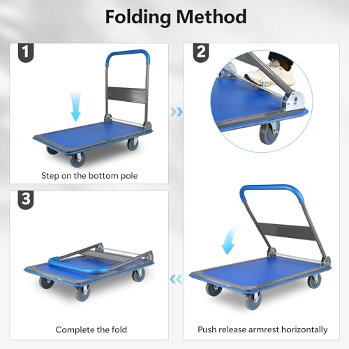 Foldable Push Cart Dolly 330 lbs. Capacity Hand Truck L875
