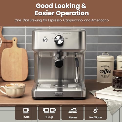 Commercial Espresso Machine with Adjustable Temperature, 2.2L Stainless Steel I79926