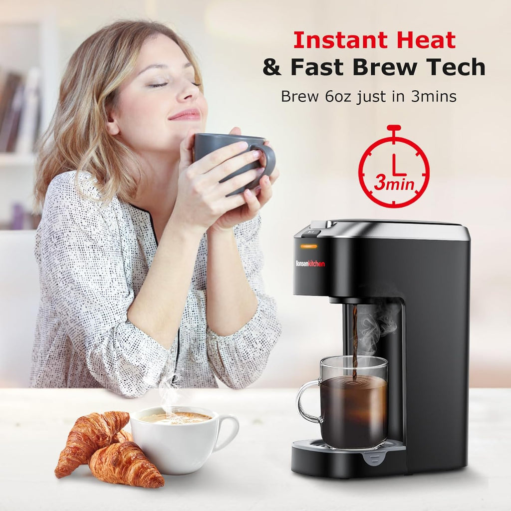 Single Serve Coffee Maker for K Cup Capsule, 6 to 12oz Brew Sizes T8009