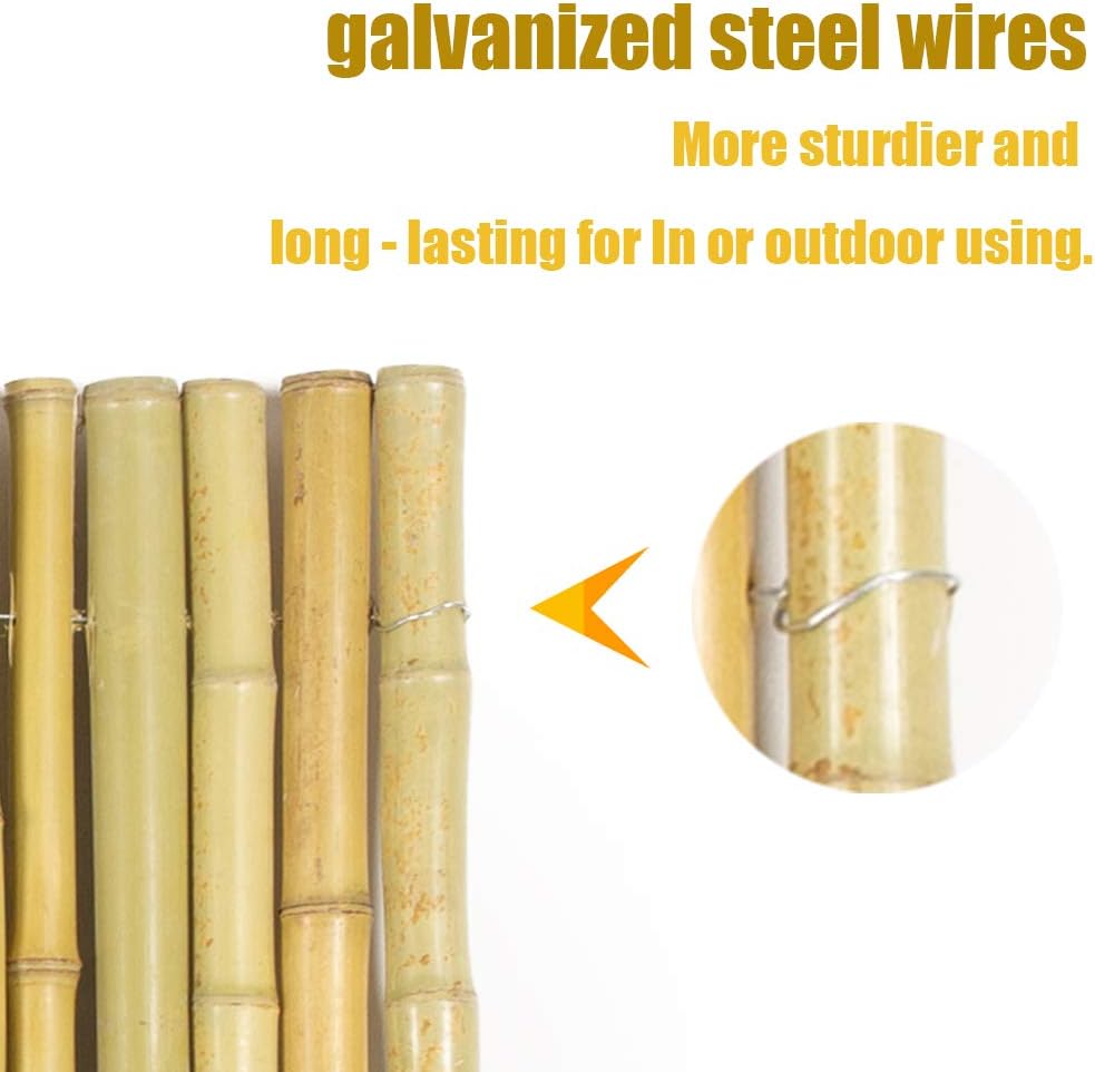 Natural Rolled Bamboo Fence, 0.7 in D x 6 feet High x 8 feet Long L38629