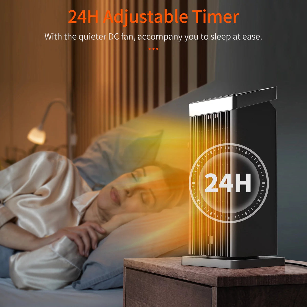 1500W Ceramic Heater with Thermostat and Remote Control D804