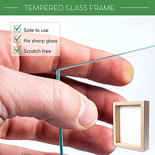 11” x 11” Dark Oak Wooden Shadow Box Frame with Tempered Glass Q821