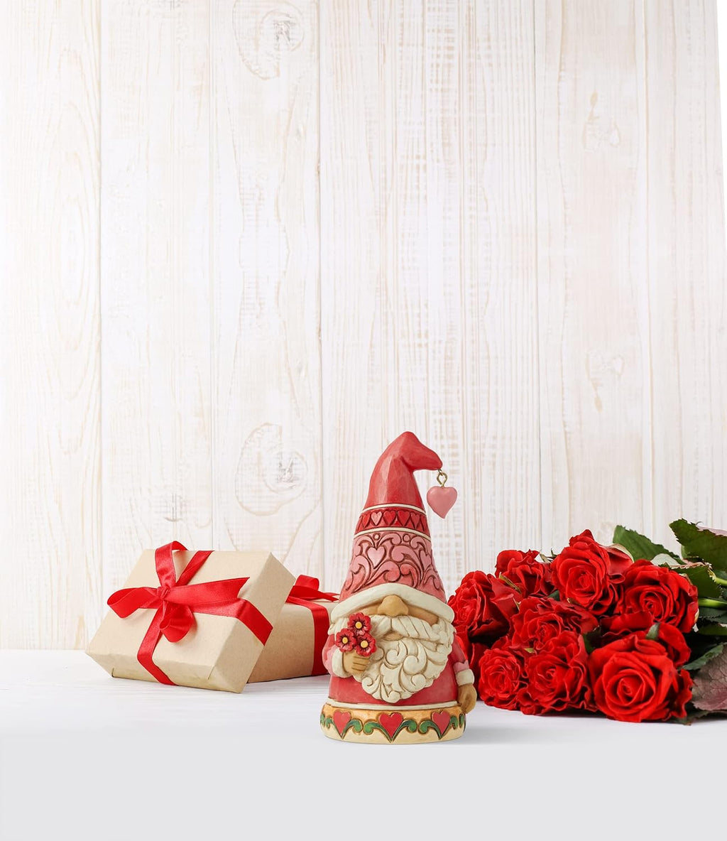 5 Inch Multicolor Gnome Holding Flowers Figurine X979
