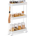 Slim Rolling Storage Cart, 4 Tier, White A940