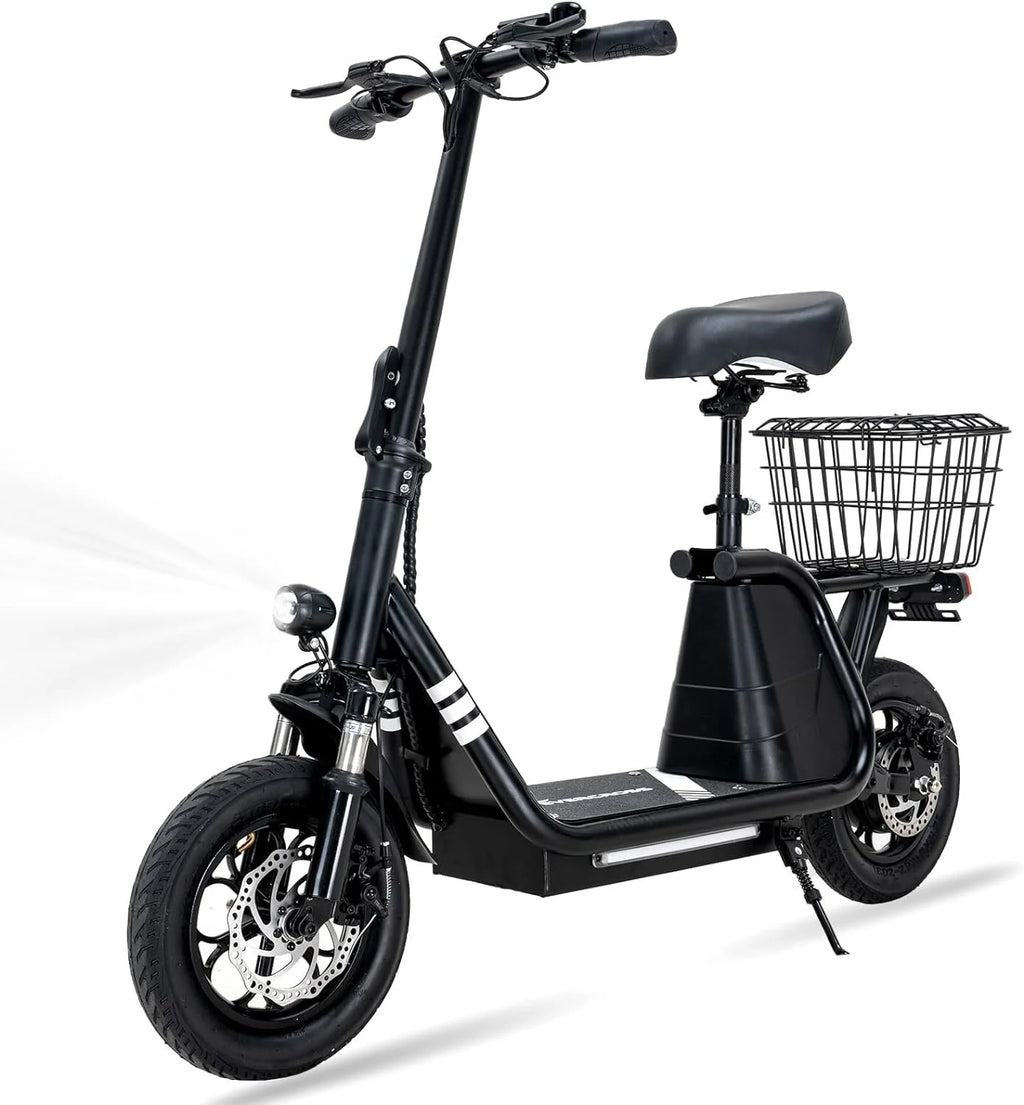 400W Motor 12" Pneumatic Tire Foldable Electric Scooter with Seat F628