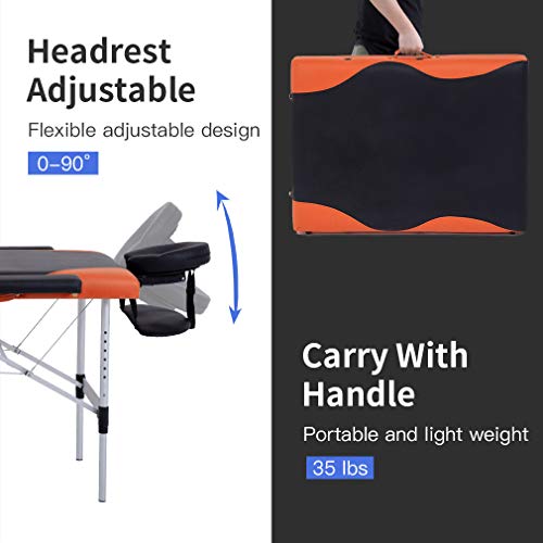 Portable 28 inch Wide Adjustable Folding Massage Table with Non-Woven Bag E18408