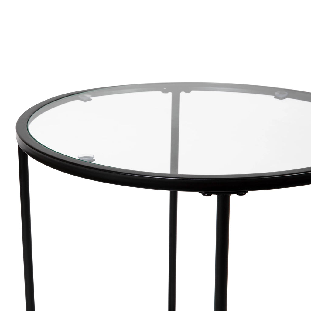 Clear Matte Black End Table V225632